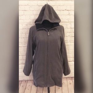 London Fog Dark Gray Raincoat with Hood